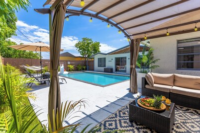 10 Min to Beach | Private Pool Oasis | Games & BBQ