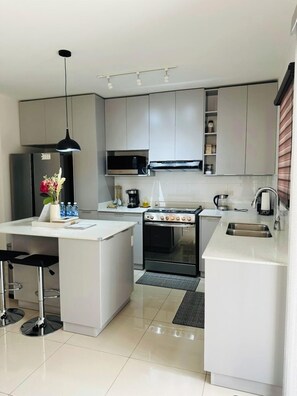 Kühlschrank, Mikrowelle, Ofen, Herdplatte