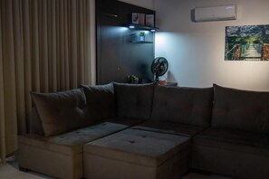 Familie chalet, uitzicht op de binnenplaats | Woonruimte