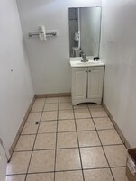 Shower, soap, shampoo, toilet paper