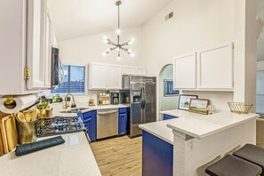 Microwave, oven, stovetop, dishwasher