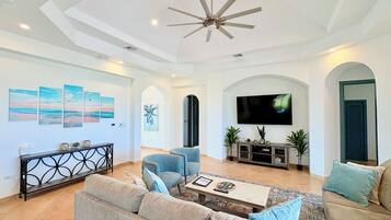 Smart TV, DVD player, books