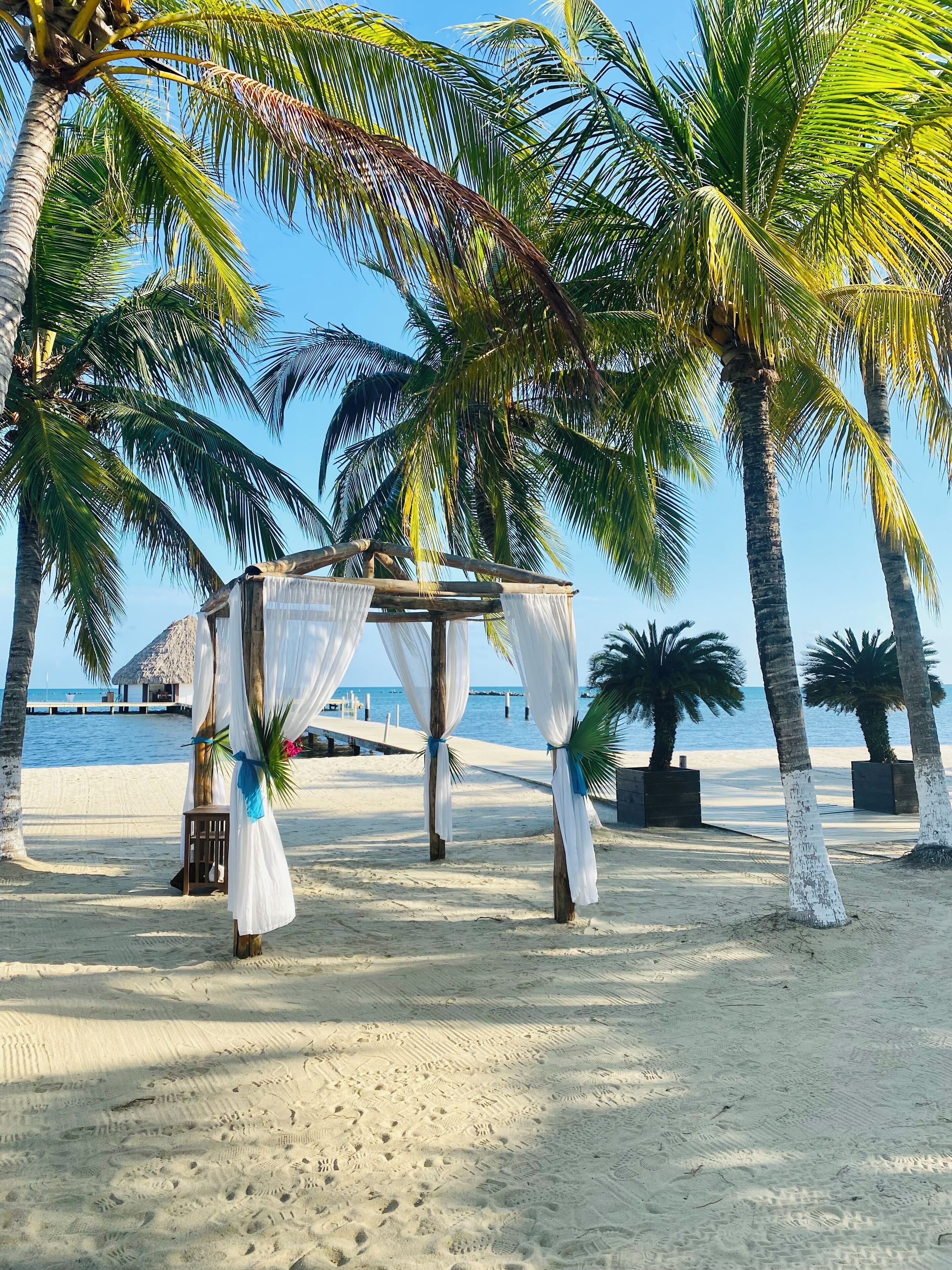 Chaises longues, serviettes de plage