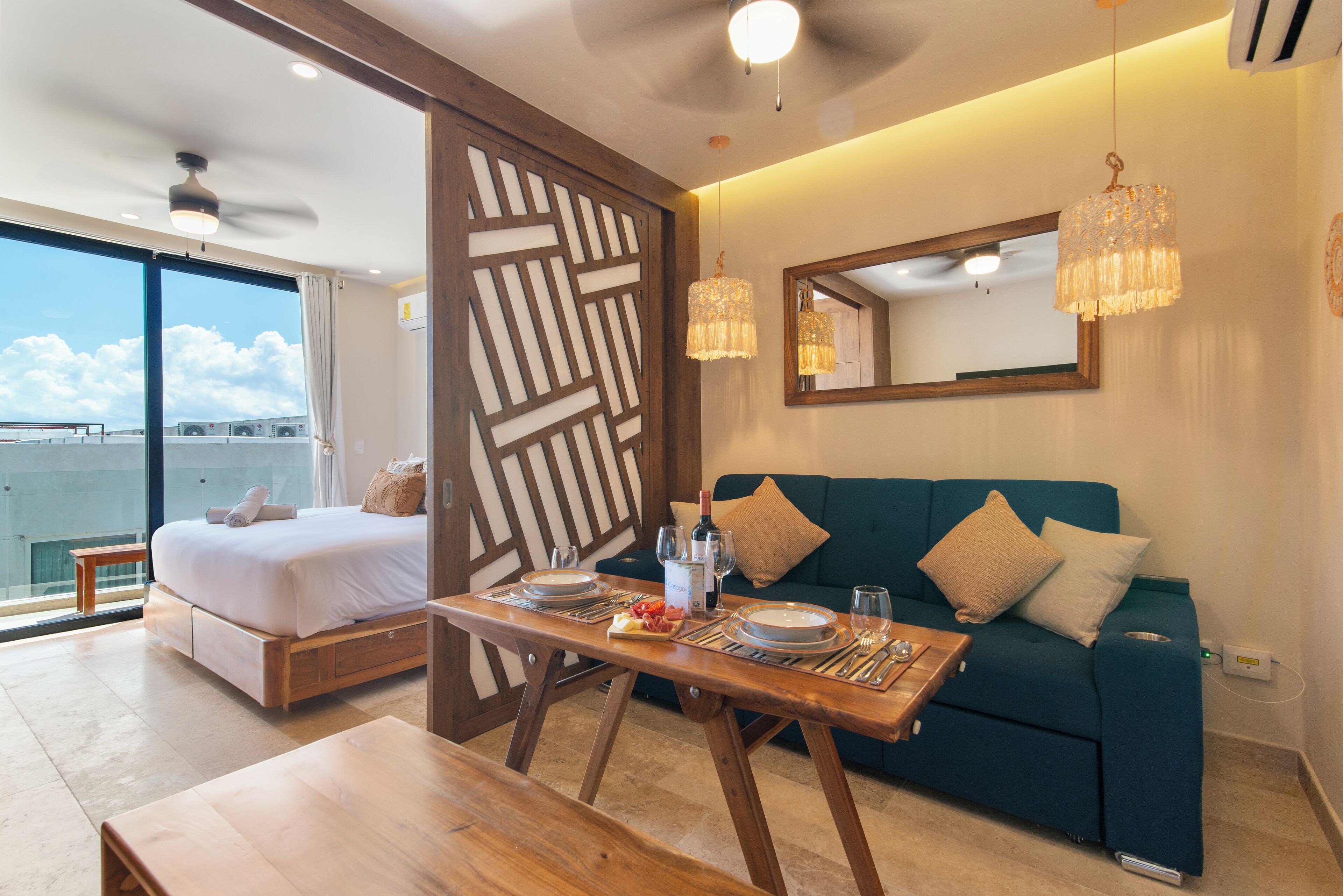 Studio – comfort, 1 kingsize-seng med sovesofa, privat bad | Individuelt dekorert, individuelt innredet og blendingsgardiner