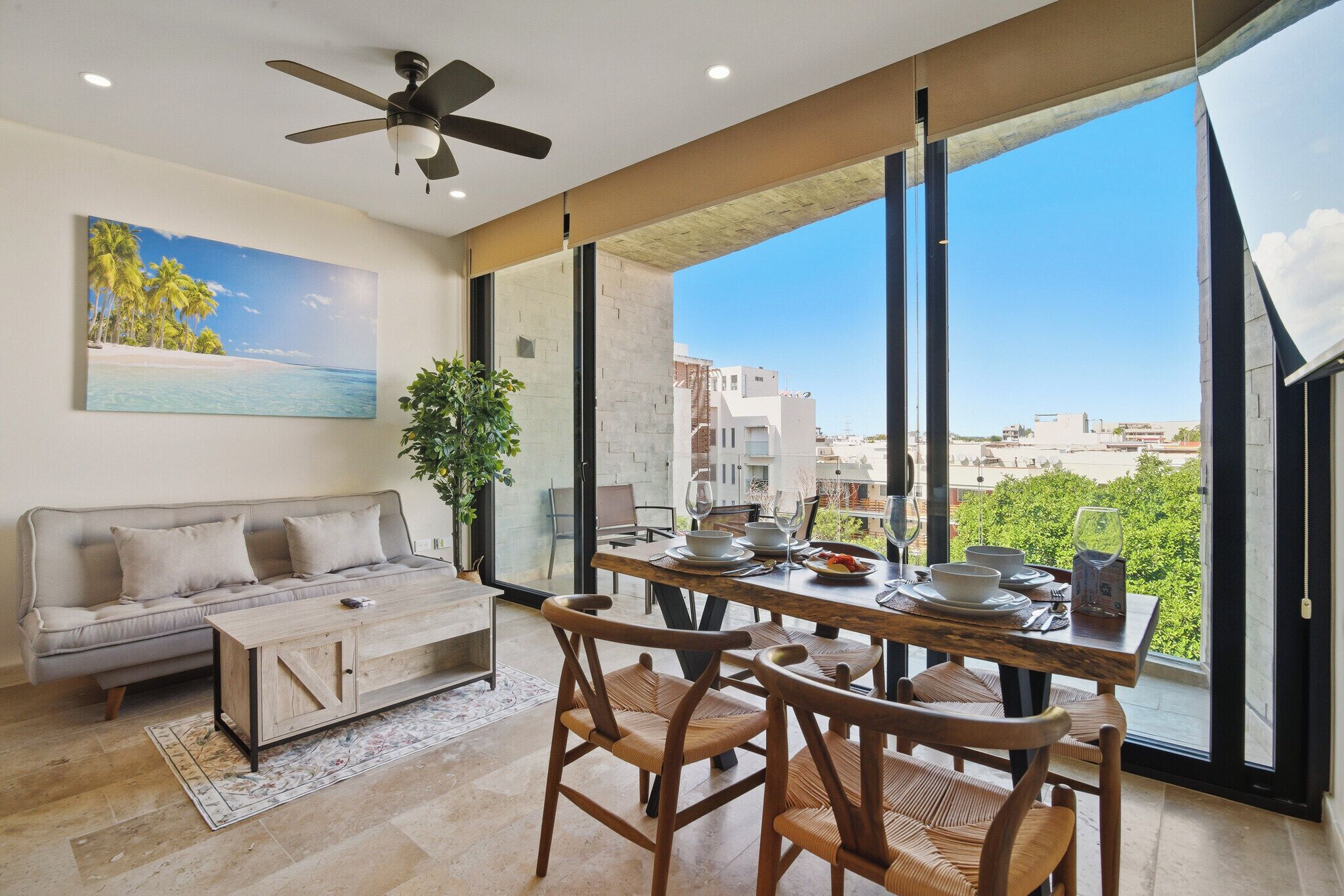 Superior Apartment, 1 Bedroom | Living area | 43-inch Smart TV with digital channels