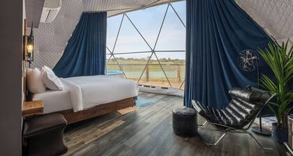 Luxury Glamping Dome on Texas Farm: Hot Tub, Cowboy Pool & Farm Animals