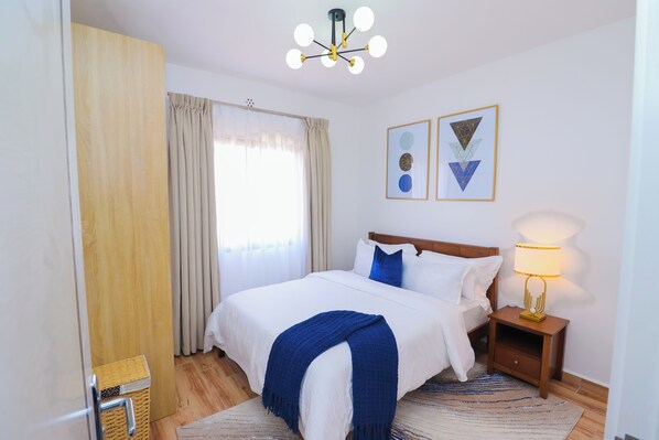 2 bedrooms, iron/ironing board, WiFi, bed sheets