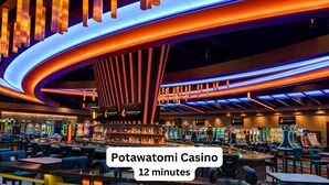 A casino interior with gaming machines and seating areas. - Modern 5th Floor Sky Suite Retreat - 1BR Sleeps 6 (Milwaukee)