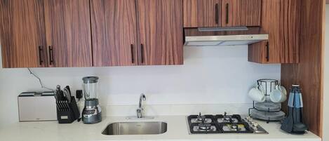 Kühlschrank, Mikrowelle, Ofen, Herdplatte