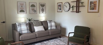 Modern 3-bedroom house near downtown Forest City with a private backyard.