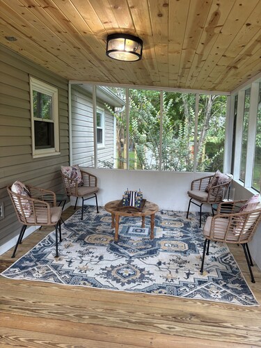 Modern 3-bedroom house near downtown Forest City with a private backyard.