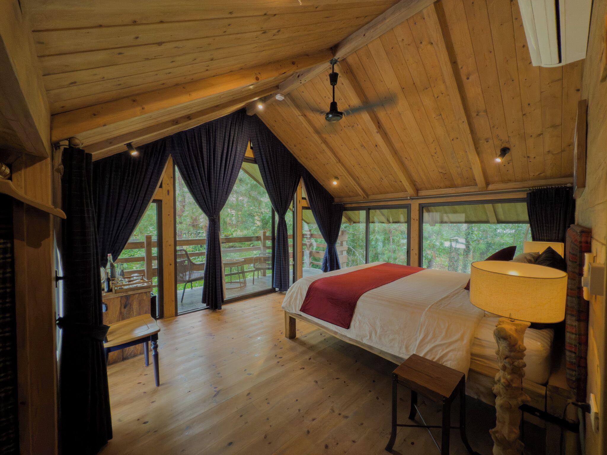 Deluxe Double Room, 1 King Bed, Balcony, Hill View | In-room safe, blackout drapes