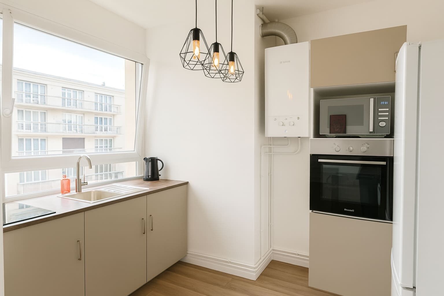 Fridge, microwave, stovetop, dishwasher