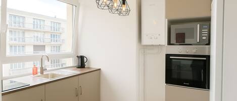 Fridge, microwave, stovetop, dishwasher