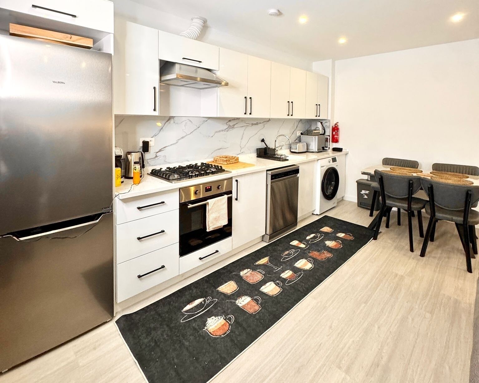 Microwave, oven, stovetop, dishwasher