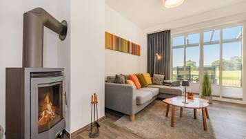 TV, fireplace, DVD player, stereo