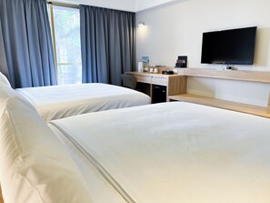 Desk, free WiFi, bed sheets