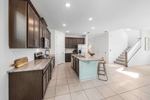 Fridge, microwave, oven, stovetop - Spacious 7BR Villa • Private Pool & Hot Tub • Near Disney (Kissimmee)