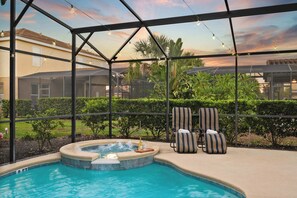 Pool - Spacious family home w/ heated pool and game room (Davenport)