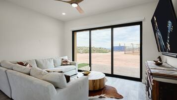 Smart TV, fireplace