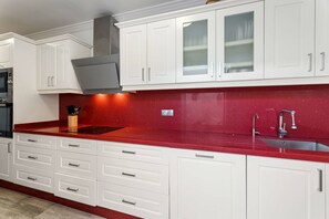 Fridge, oven, dishwasher, coffee/tea maker