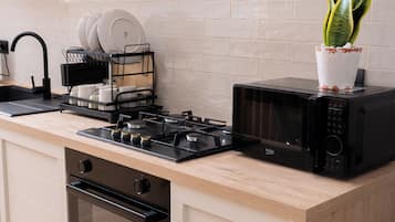 Microwave, oven, stovetop, dishwasher