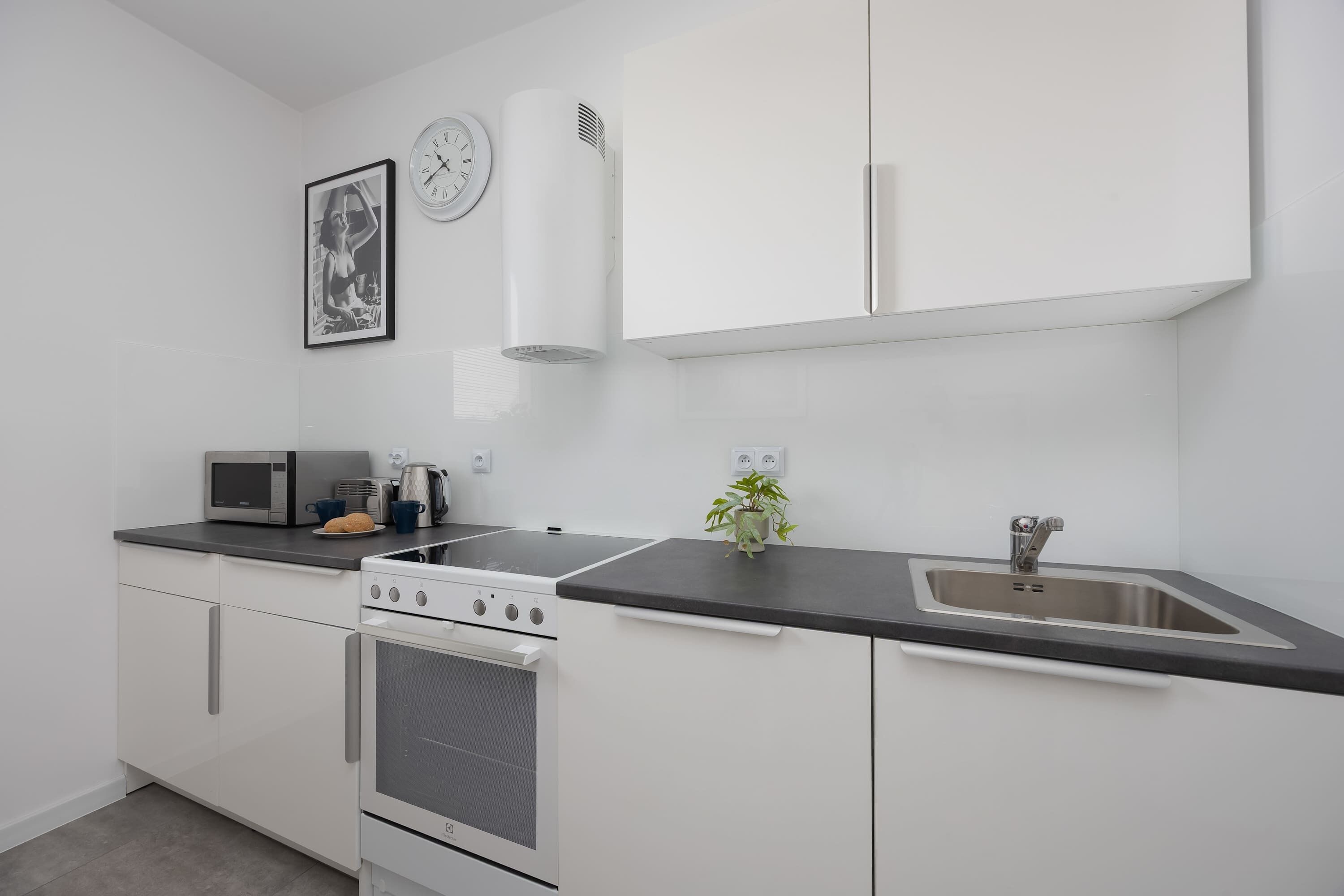 Køleskab, mikrobølgeovn, ovn, kogeplade