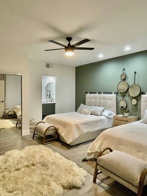 3 habitaciones, tabla de planchar con plancha, wifi y ropa de cama 