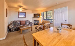 TV, fireplace, DVD player