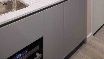 Kühlschrank, Mikrowelle, Ofen, Herdplatte