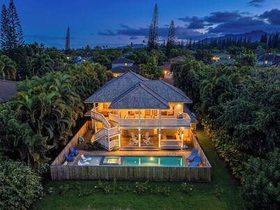 Kauai Ohana Villa • 6 Bedrooms • Pool• Tiki Bar• AC• GYM