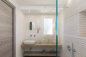 Regadera, secadora de cabello, bidet, toallas 