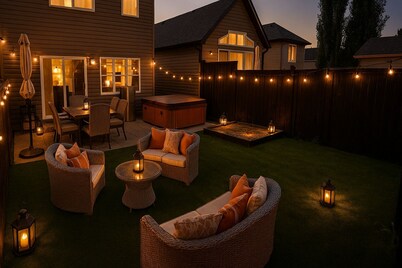 The Luxury Blue House | Hot Tub + Backyard Oasis