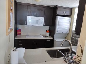 Private kitchen - Ocean Front two bedroom apartment with AC through it , in Luquillo PR. (Luquillo)