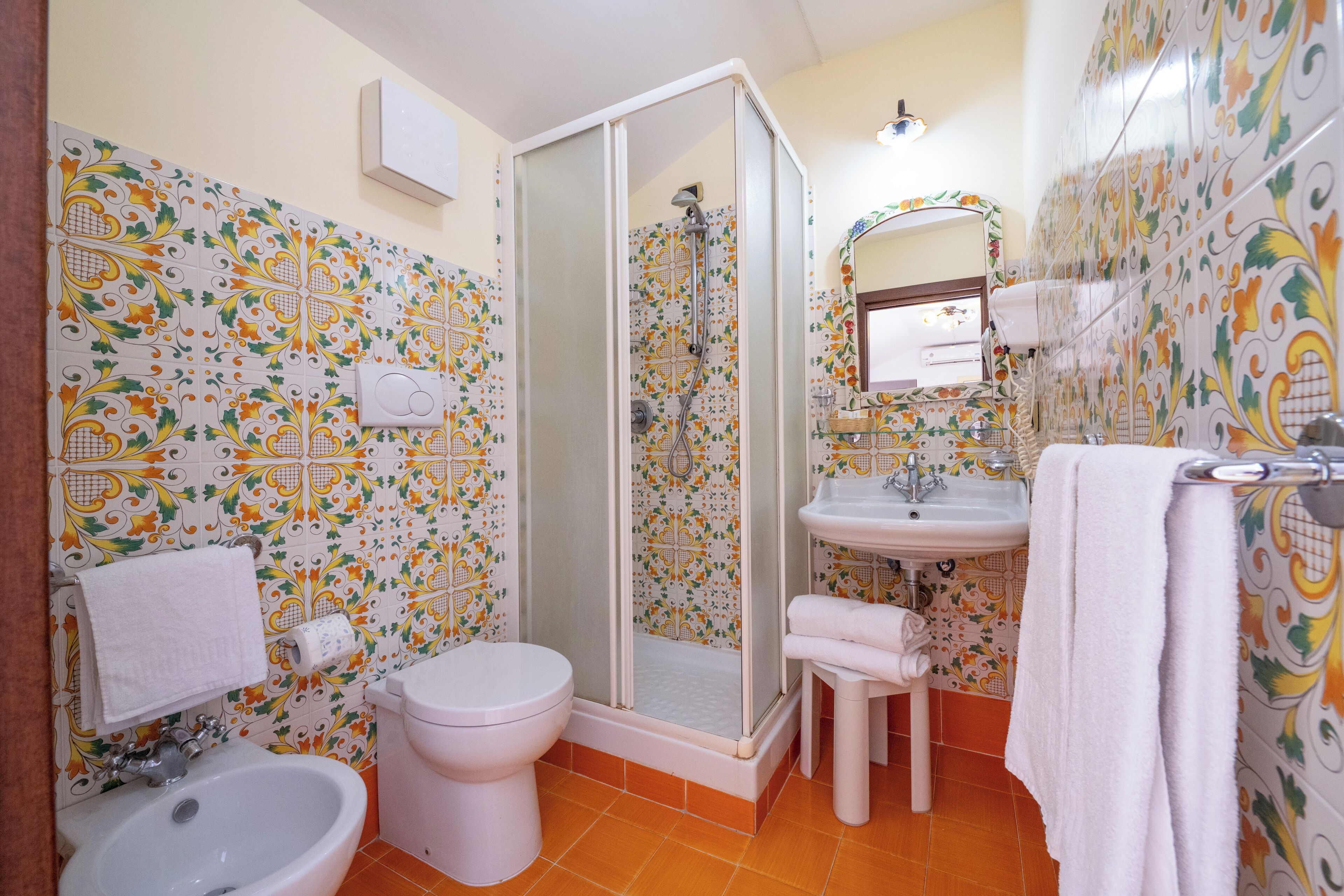 Standard Quadruple Room, Patio, Sea View | Bathroom | Shower, free toiletries, hair dryer, towels
