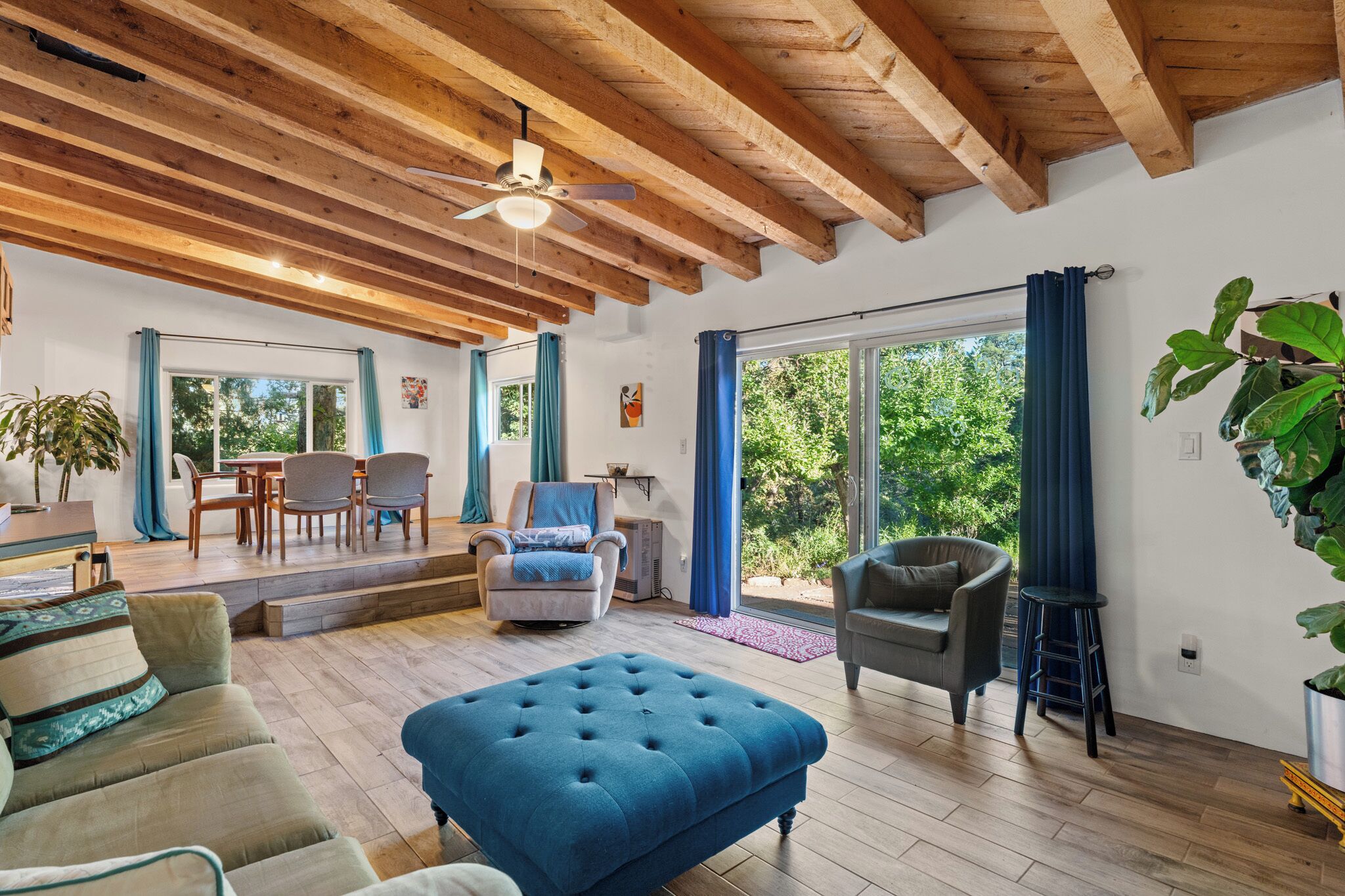 Televisión y chimenea 