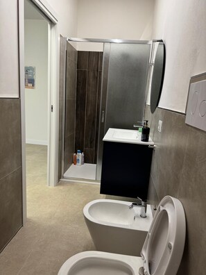 Dusche, Haartrockner, Bidet, Handtücher