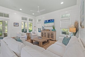 House, Multiple Beds, Patio, Garden View (44 Sextant Ln) | Living area - Sea Dlight: 3BR Beach Home Sleeps 10 With 4 Bikes in Watersound West (Santa Rosa Beach)