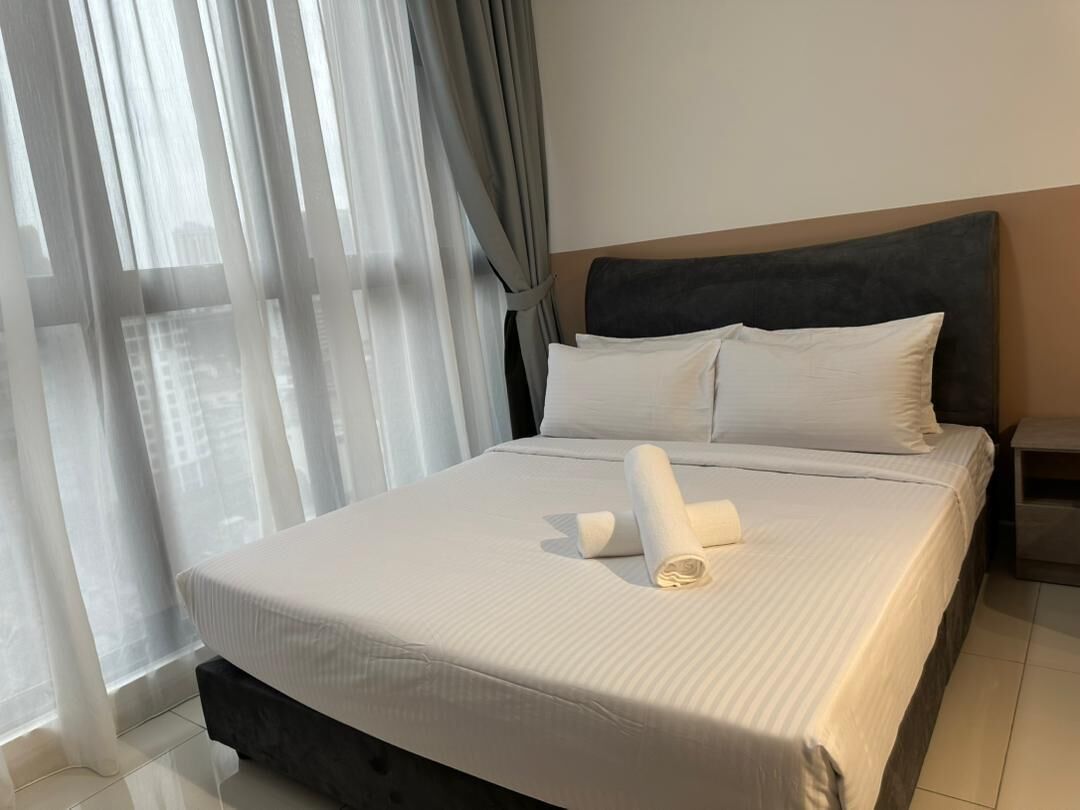 Shower, hair dryer, slippers, towels