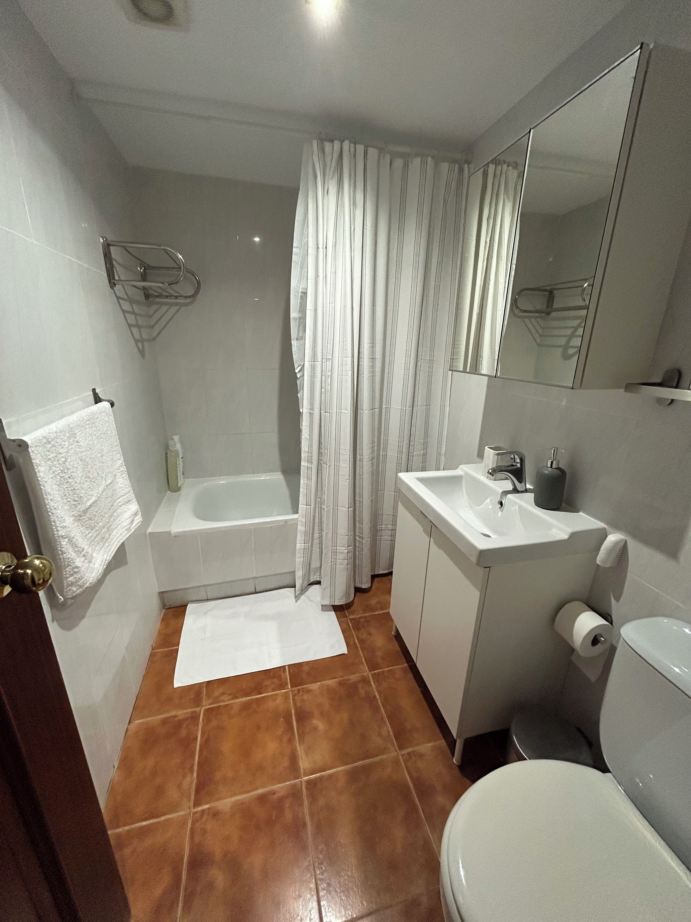 Haartrockner, Handtücher, Seife, Toilettenpapier