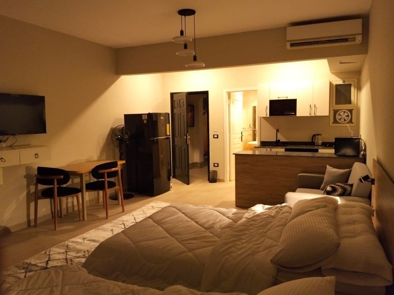 Individually decorated, individually furnished, desk, laptop workspace