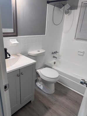 Shower, towels, soap, toilet paper - Peaceful 1-bedroom studio with AC in charming Fort Washington (Fort Washington)