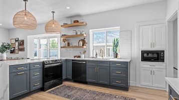 Microwave, oven, stovetop, dishwasher