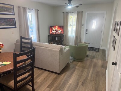 Close to KU & Mass, ample off street parking, fire pit and backyard
