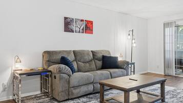 Smart TV, fireplace, computer monitors, printers