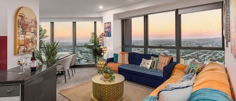 Design Apartment, River View | Egyptian cotton sheets, premium bedding, blackout curtains