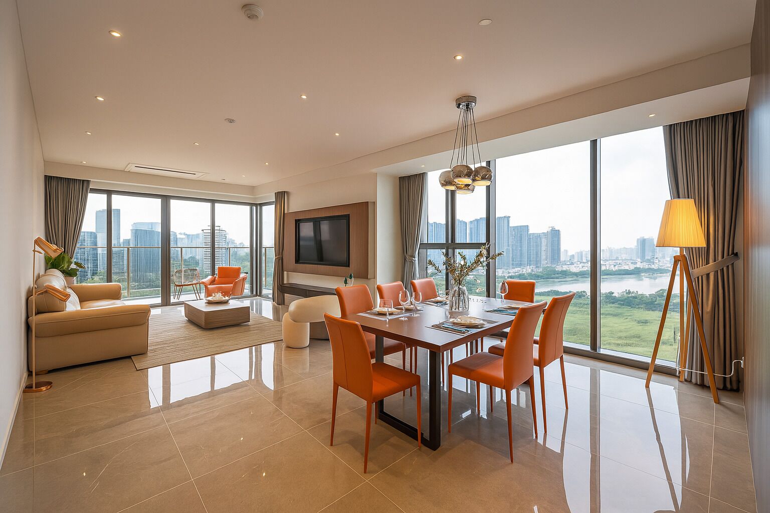 คลาสสิกอพาร์ทเมนท์, 3 ห้องนอน, ระเบี  ยง, วิวเมือง | เครื่องนอนป้องกันสารก่อภูมิแพ้, มินิบาร์, ห้องพักตกแต่งอย่างมีเอกลักษณ์