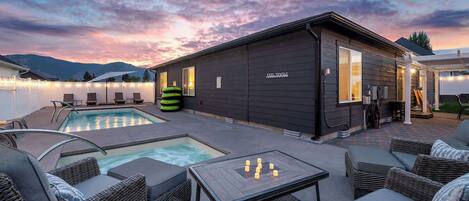 Piscine extérieure, piscine chauffée