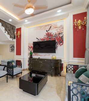 Villa Basic - privat pool | Vardagsrum