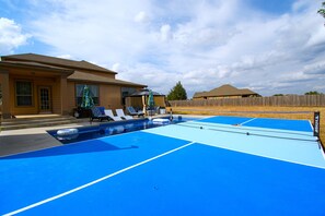 Outdoor pool - 5 BR King Size Beds Pickleball, Pool 25 mi to COTA (Bastrop)